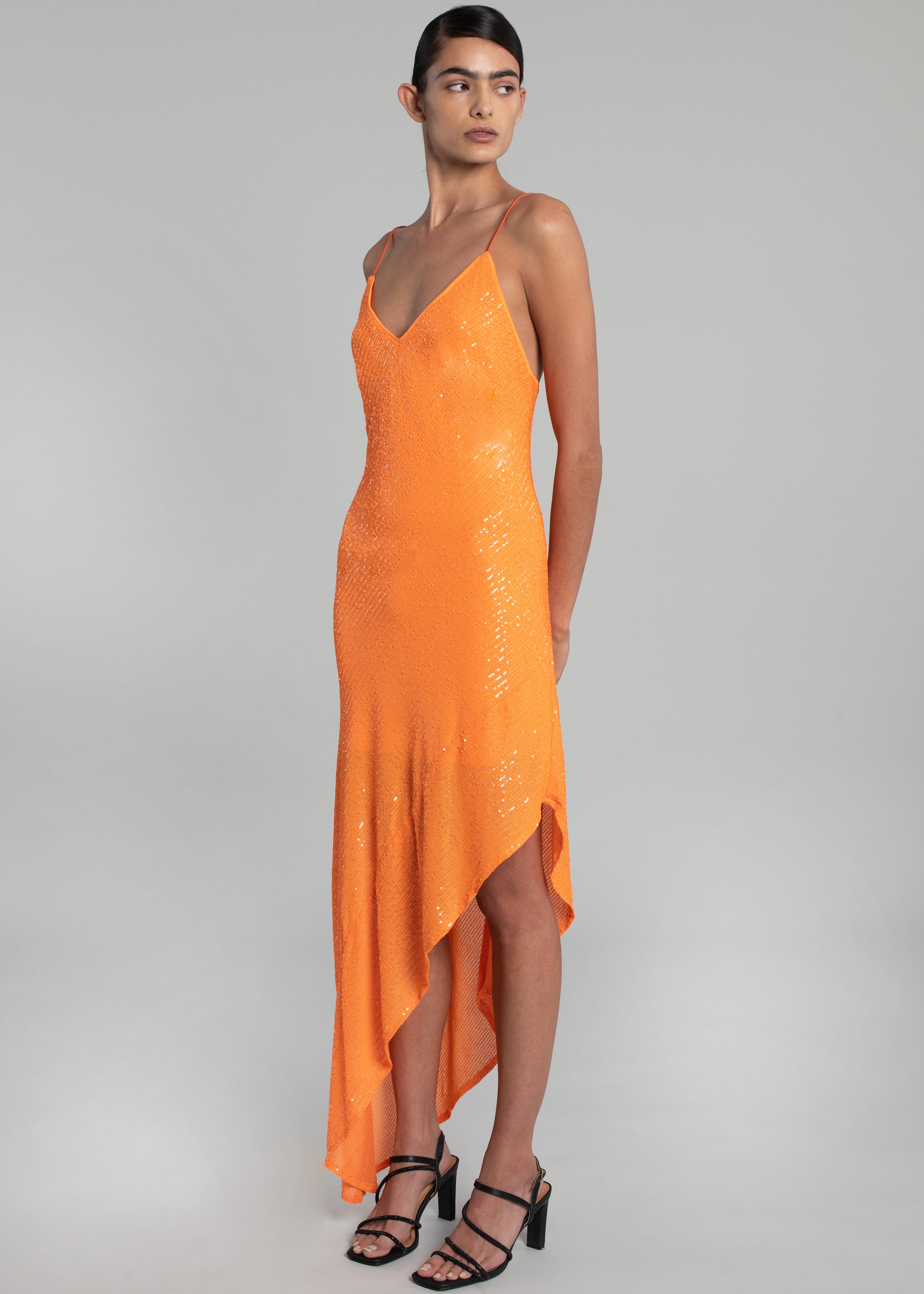 orange midi dress